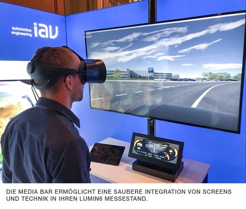 Die Media Bar im Einsatz. Virtual Reality am Messestand leicht gemacht!