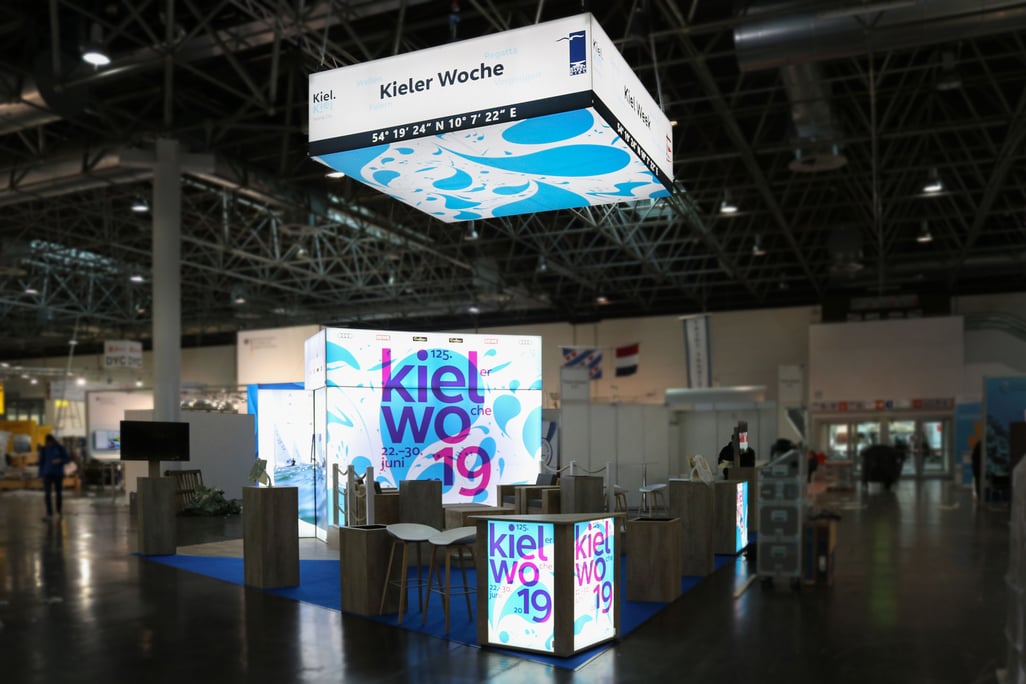 Stadt Kiel Kieler Woche LED Messestand LUMIN8 Boot Düsseldorf