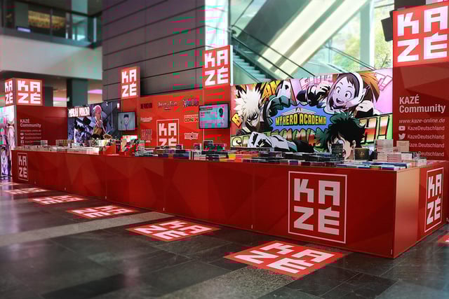AV Visionen Kazé LED Messestand LUMIN8 kombiniert mit konventionellem Messebau