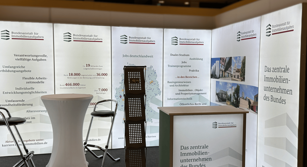 Bundesanstalt für Immobilienaufgaben (BImA) mit LUMIN6 Messestand @ vocatium Koblenz 2025 LA_CONCEPT wirmachenmesse LA CONCEPT