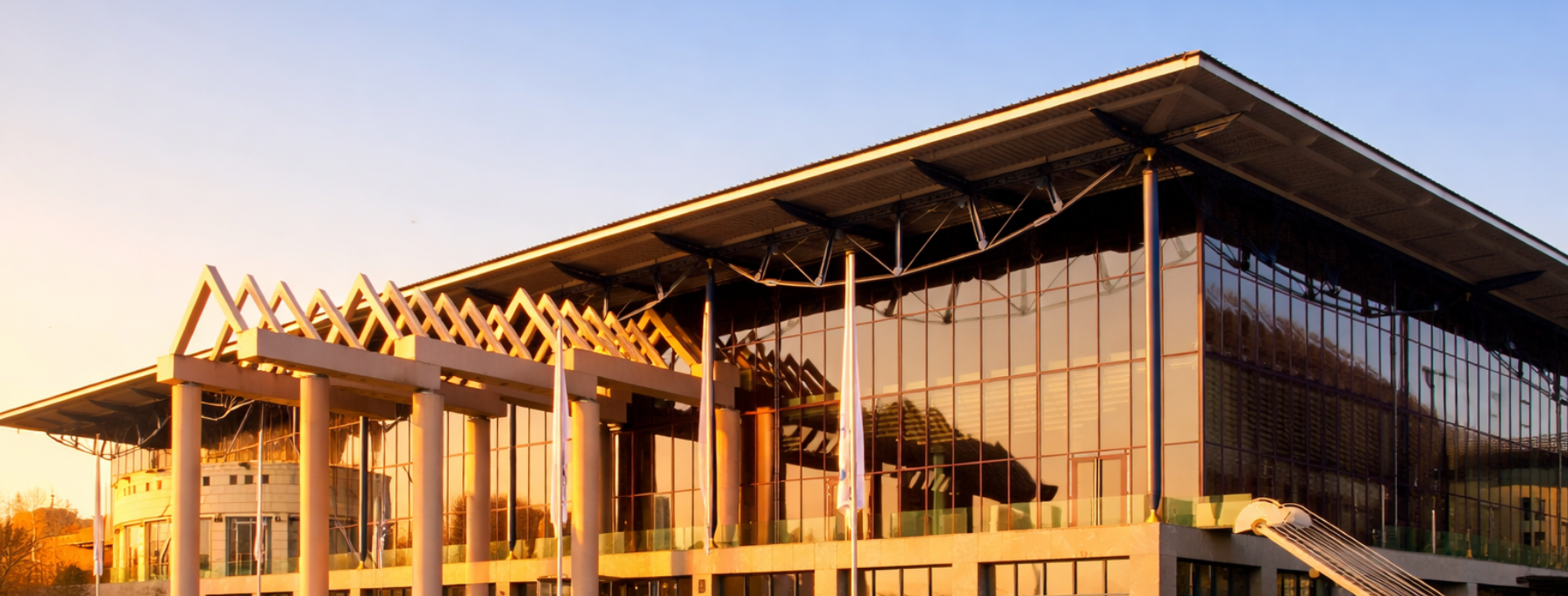 Congress Centrum Bremen (CCB) an einem Frühlingsmorgen