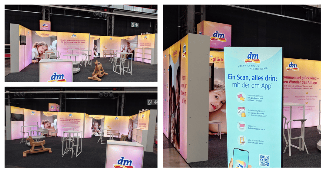 DM Drogerie Markt @ Babini Düsseldorf 2025 LA_CONCEPT LUMIN8 Messestand LA-CONCEPT-GmbH-Köln STAGEMee