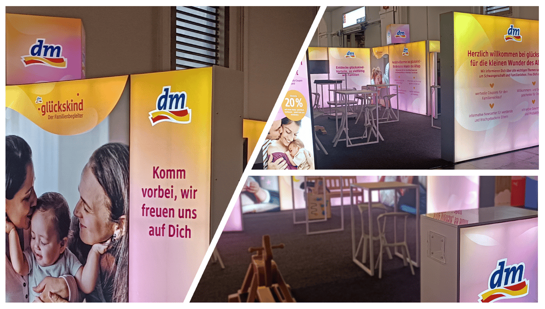 DM Drogerie Markt @ Babini_Dortmund_2026 LA_CONCEPT LUMIN8_Messestand LA_CONCEPT_GmbH_Köln