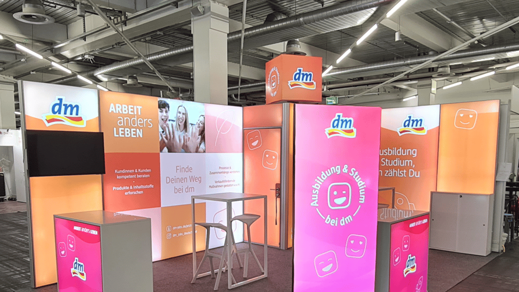 DM Drogerie Markt @ Einstieg München 2025 LA_CONCEPT LUMIN8_Messestand LA_CONCEPT_GmbH