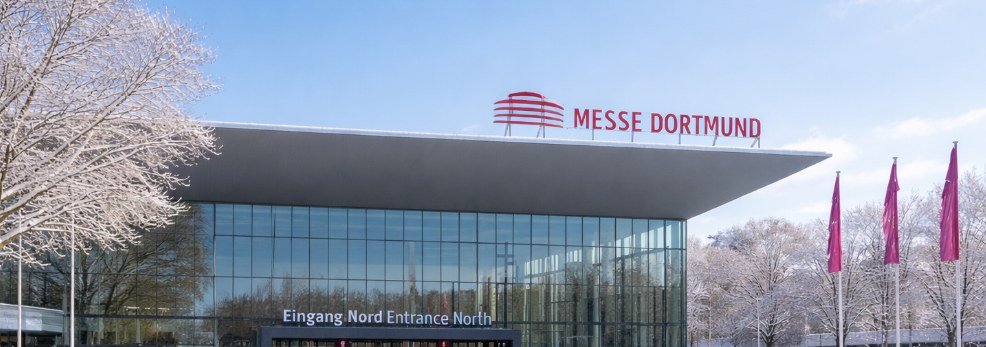 Die Messe in Dortmund an einem Wintertag Die Messe in Dortmund an einem Wintertag