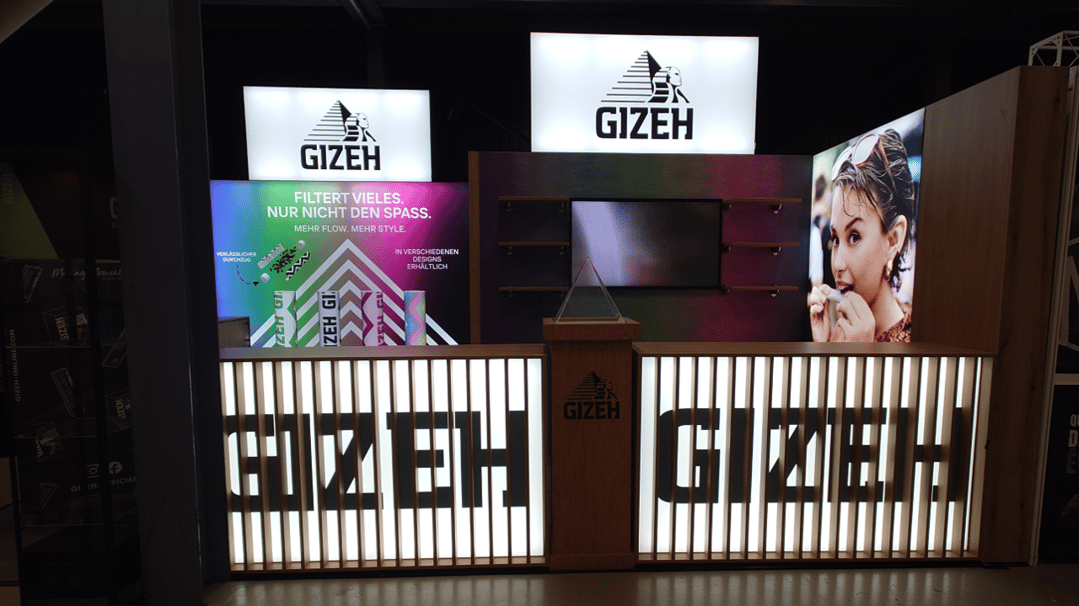 GIZEH @ Cannatrade 2026 Messestand LA_CONCEPT_GmbH Messestände_mieten