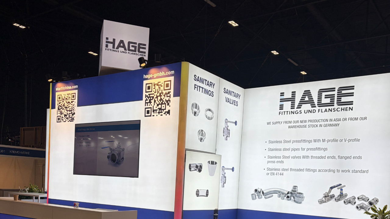 Hage_Fittings_und_Flanschen @ Stainless_Steel_World_2025 Messestand LA_CONCEPT_GmbH_Köln