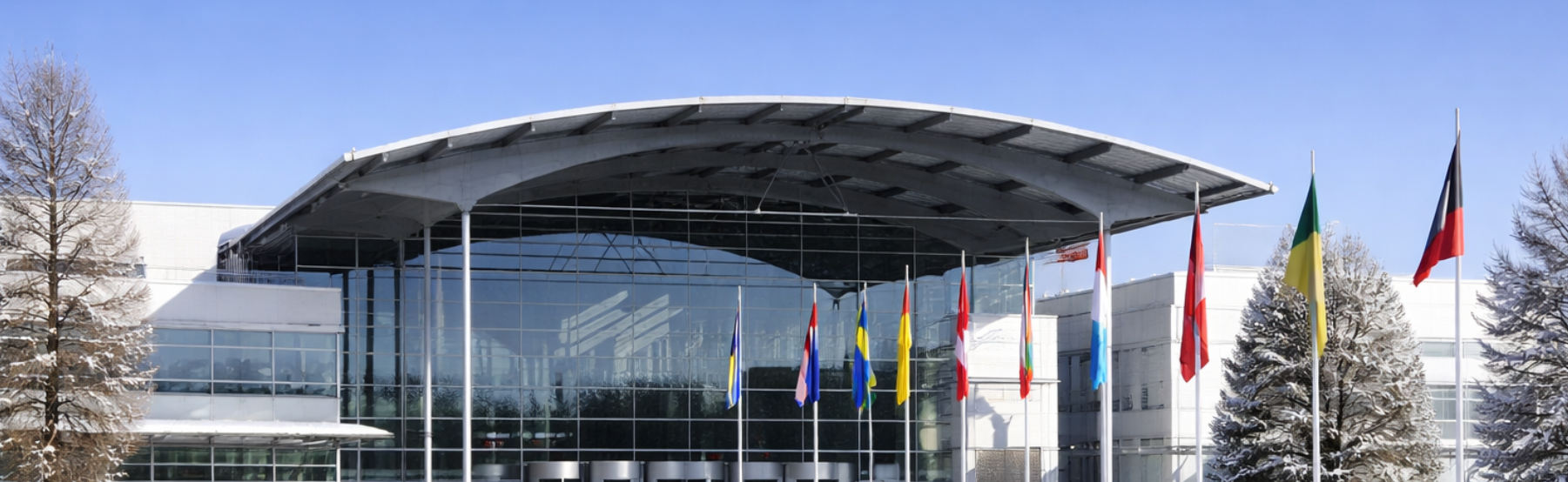 Messe in München an einem Wintertag