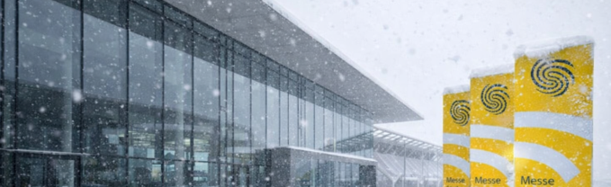 Messe in Stuttgart im Schnee
