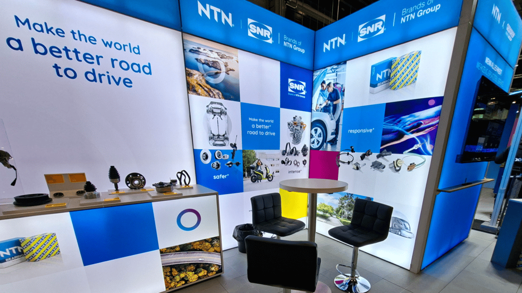 NTN Wälzlager @ WM Werkstattmesse 2026 in Berlin LA_CONCEPT_GmbH Messestand LUMIN8 LA-CONCEPT