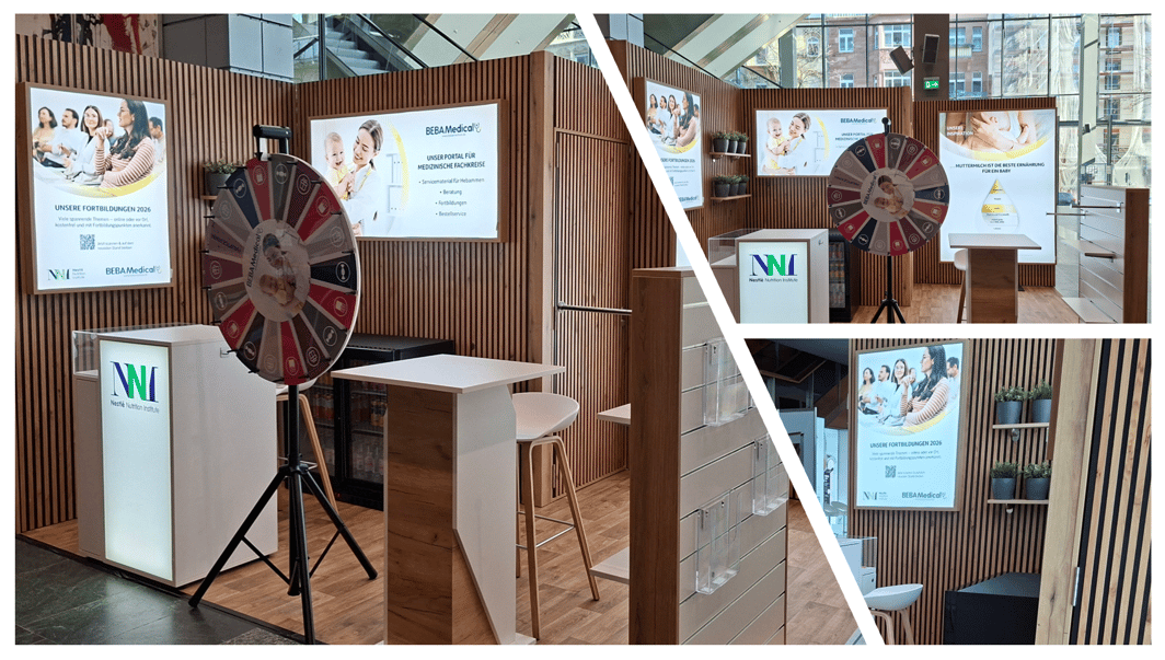 Nestle Nutrition @ Geburtshilfe im Dialog 2026 Messestand LA_CONCEPT_GmbH LUMIN_kreativ