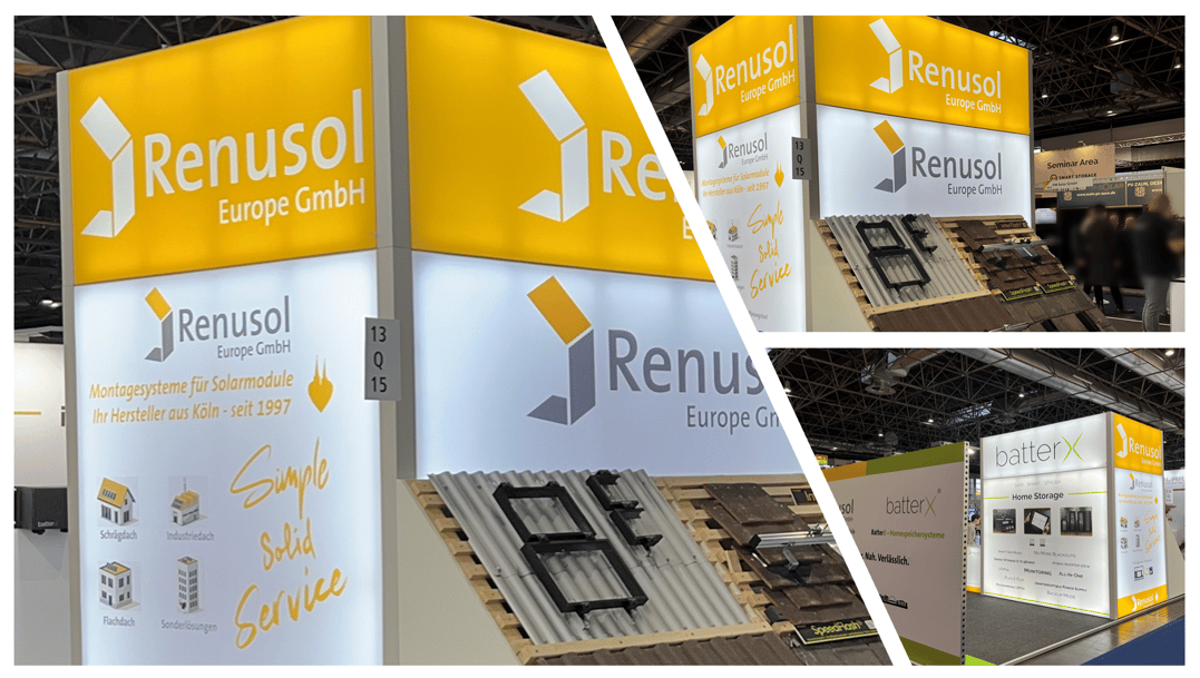 Renusol Europe GmbH @ Solar Solutions 2025 LA_CONCEPT_GmbH Messestand LUMIN8