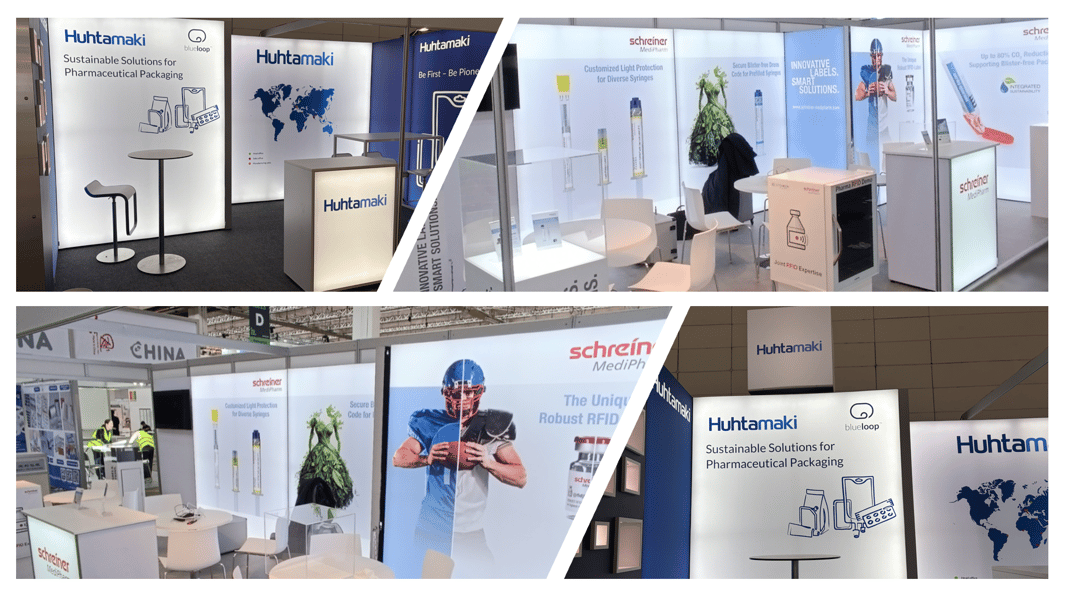 Schreiner Group & Huhtamaki @ CPHI_2025 LA-CONCEPT-GmbH-Köln LUMIN8 Messestand wirmachenmesse