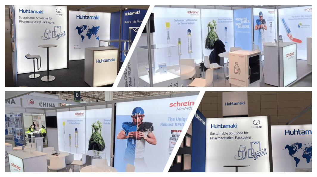 Schreiner Group & Huhtamaki @ CPHI_2025 LA-CONCEPT-GmbH-Köln LUMIN8 Messestand wirmachenmesse