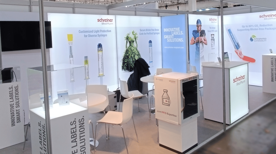 Schreiner Group @ CPHI_2025 mit einem LUMIN8 Messestand LA-CONCEPT-GmbH Köln