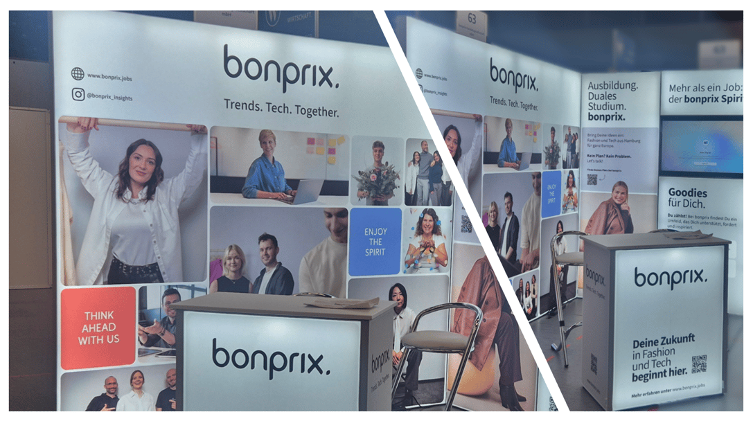 bonprix mit LUMIN8 Messestand bei der Traumberuf MINT-Schülermesse 2025 in Hamburg