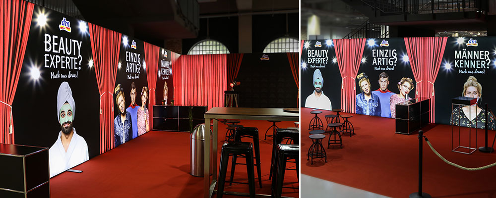 dm -drogerie markt LED Messestand auf der GLOW 2018