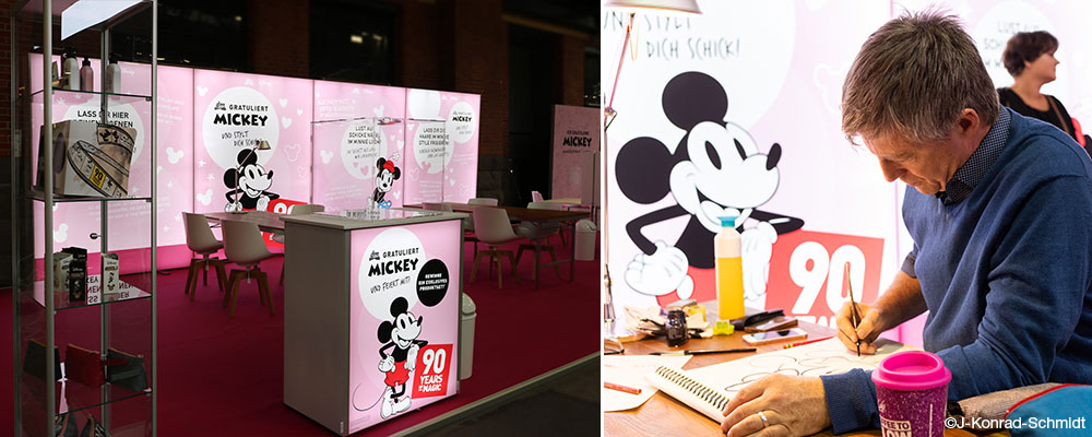 dm-drogerie markt gratuliert Mickey Mouse -LUMIN8 LED Messestand