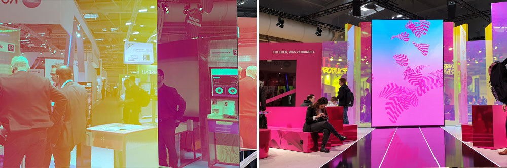 Die Deutsche Telekom präsentiert einen modernen Messestand