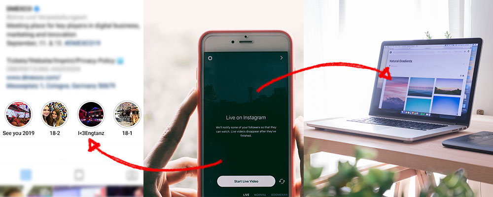 Nutzen Sie Instagram Story-Highlights oder binden Sie ihren Instagrma Feed auf Ihrer Website ein um Fotos langfristig zu nutzen