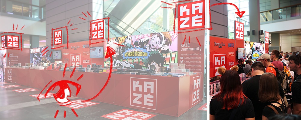 Ein LED-Messestand mit Fernwirkung und Sonderhöhe