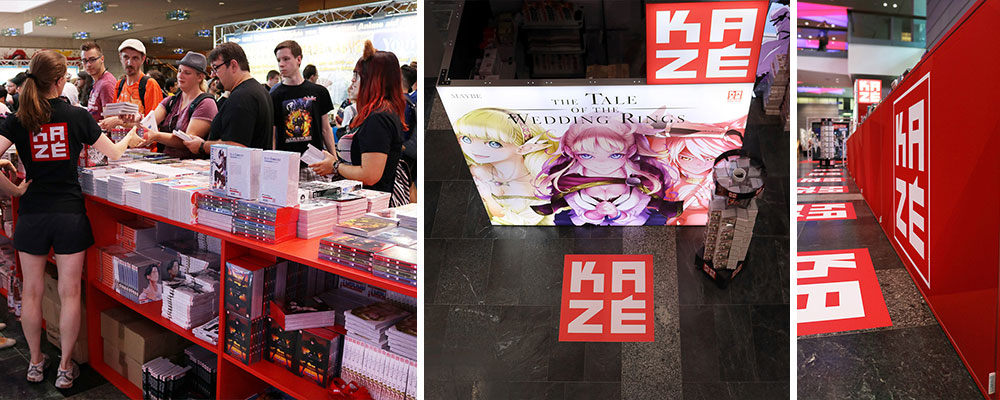 Der KAZÉ Messestand auf der AnimagiC 2018 bot viel Stauraum und dank LUMIN System tolle Eyecatcher