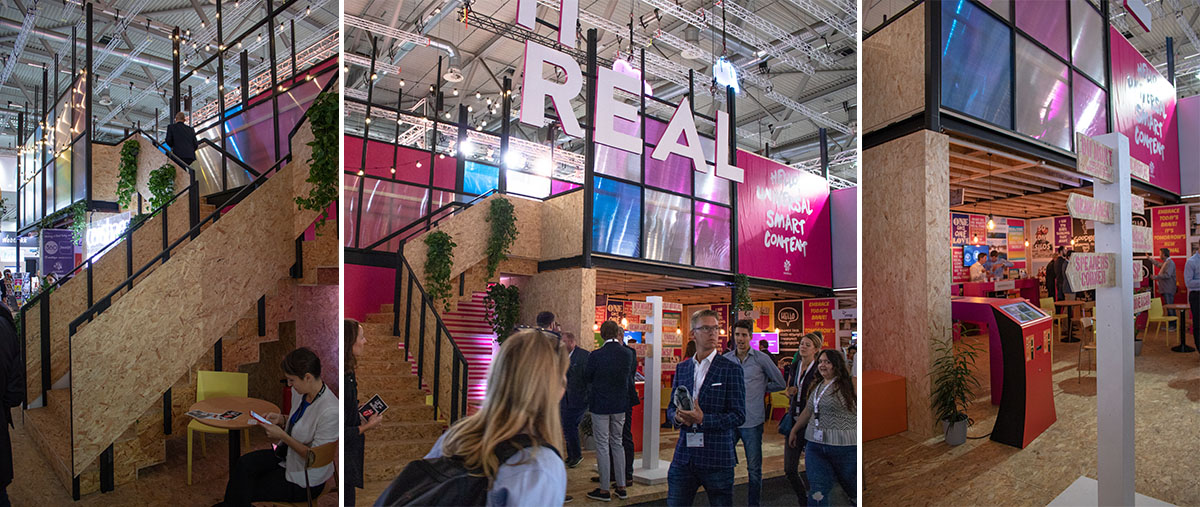 Der beeindruckende zweistöckige Messestand von Censhare zog die Blicke der Besucher auf sich