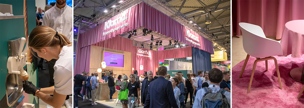 Besonderes dmexco-Messestand-Design von Klarna