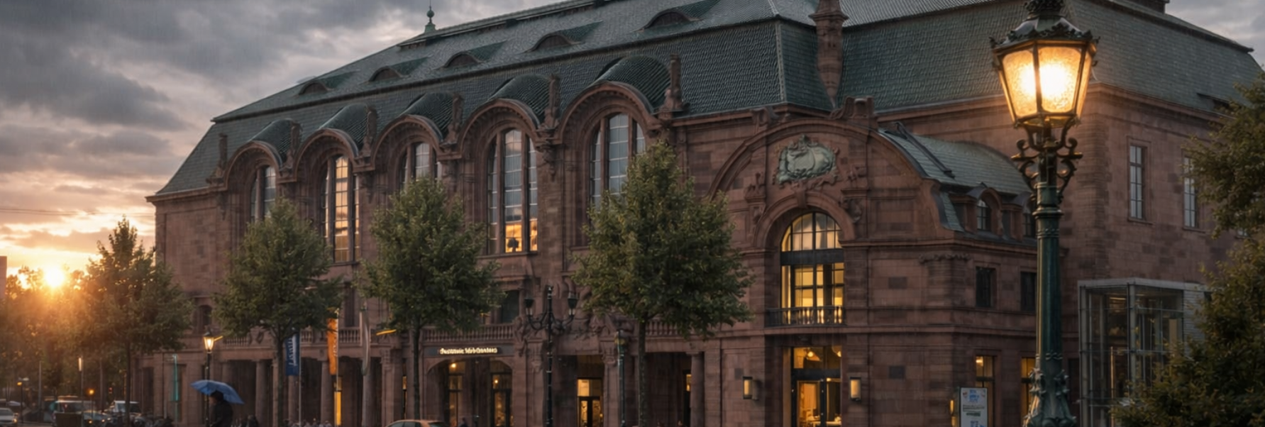 Congress Center Rosengarten in Mannheim an einem wolkigen Frühlingstag