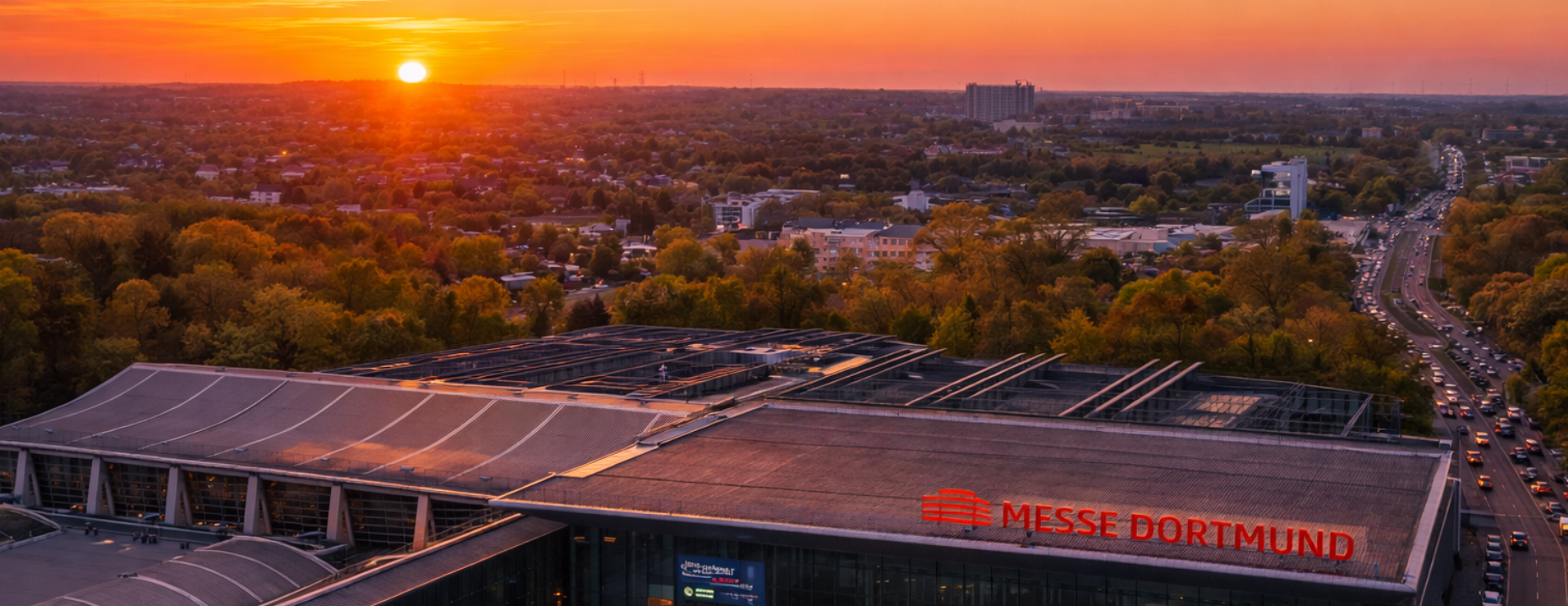 Die Messe in Dortmund an einem Frühlingsabend