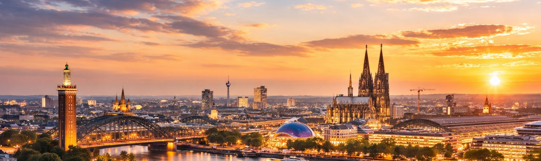Köln bei Sonnenuntergang