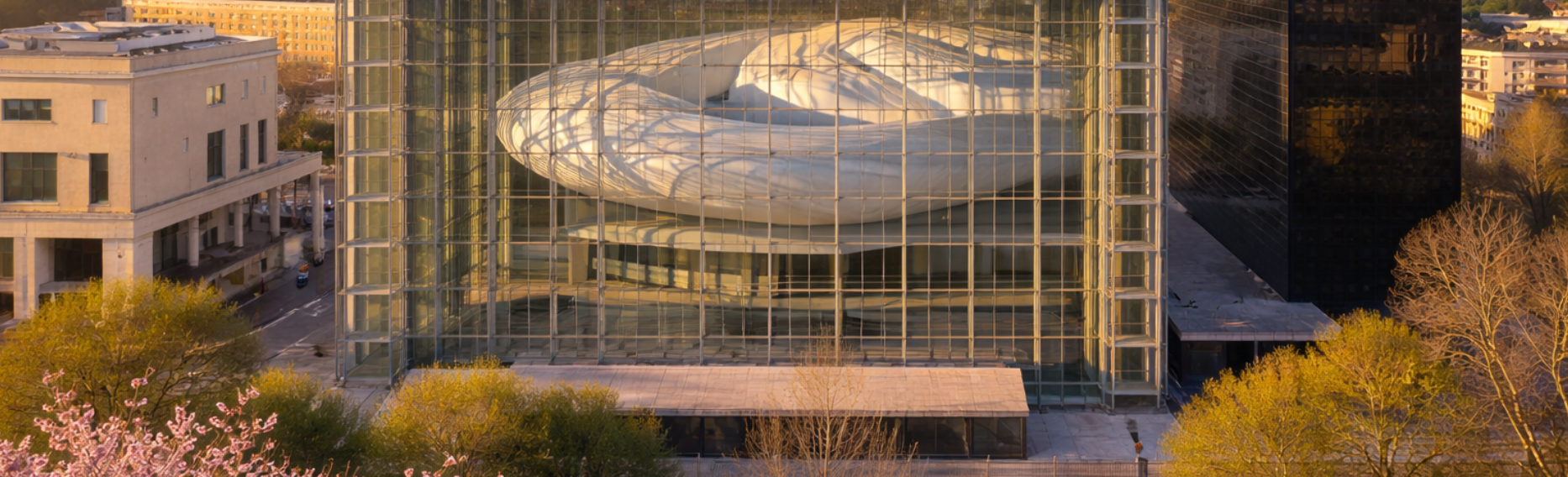 La Nuvola Kongresszentrum am einem Frühlingstag La Nuvola Kongresszentrum am einem Frühlingstag