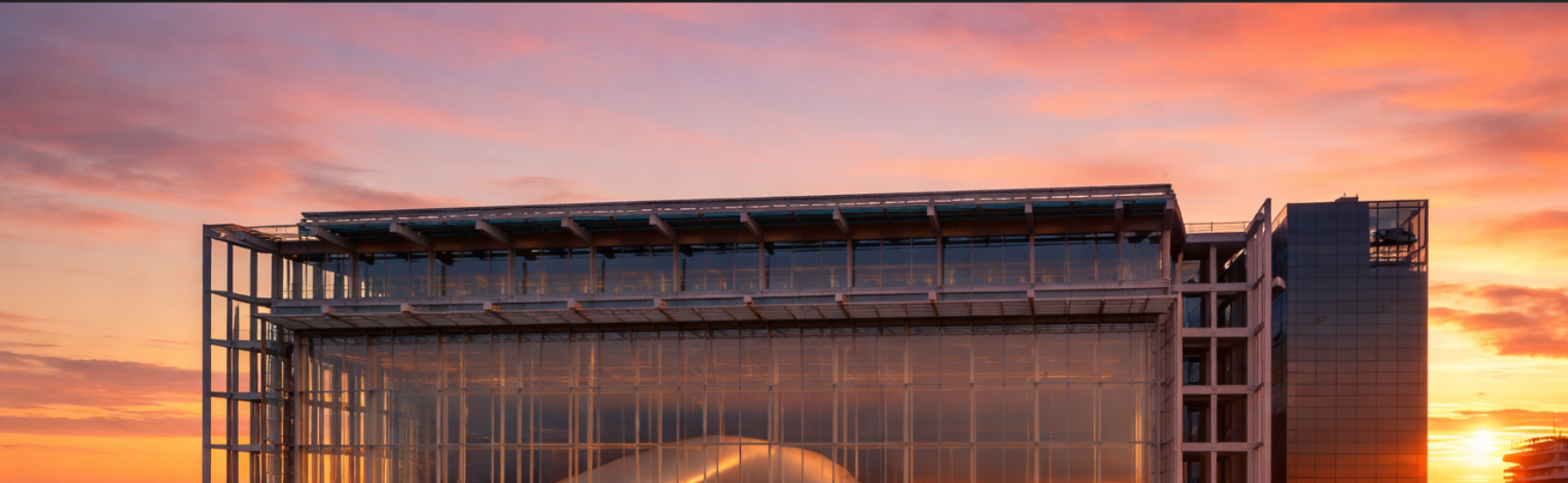 La Nuvola in Rom im Frühling bei Sonnenuntergang