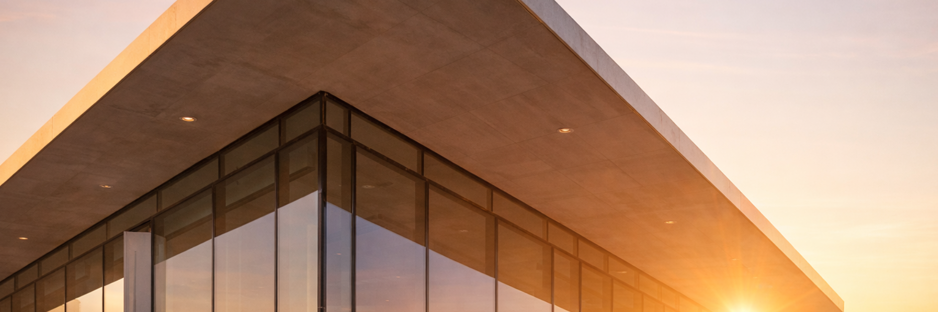 Messe Stuttgart bei Sonnenaufgang an einem Frühlingstag