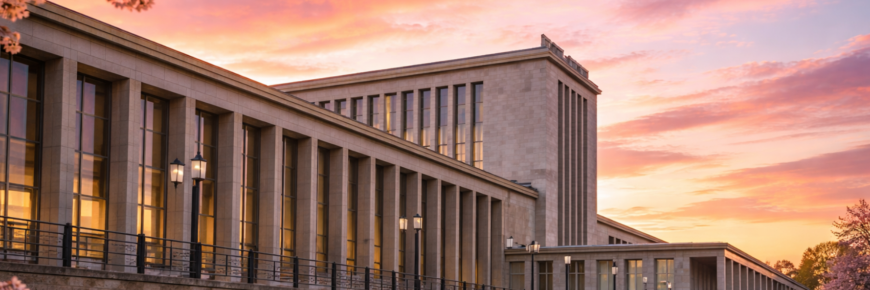 Messe in Berlin an einem Frühlingsabend