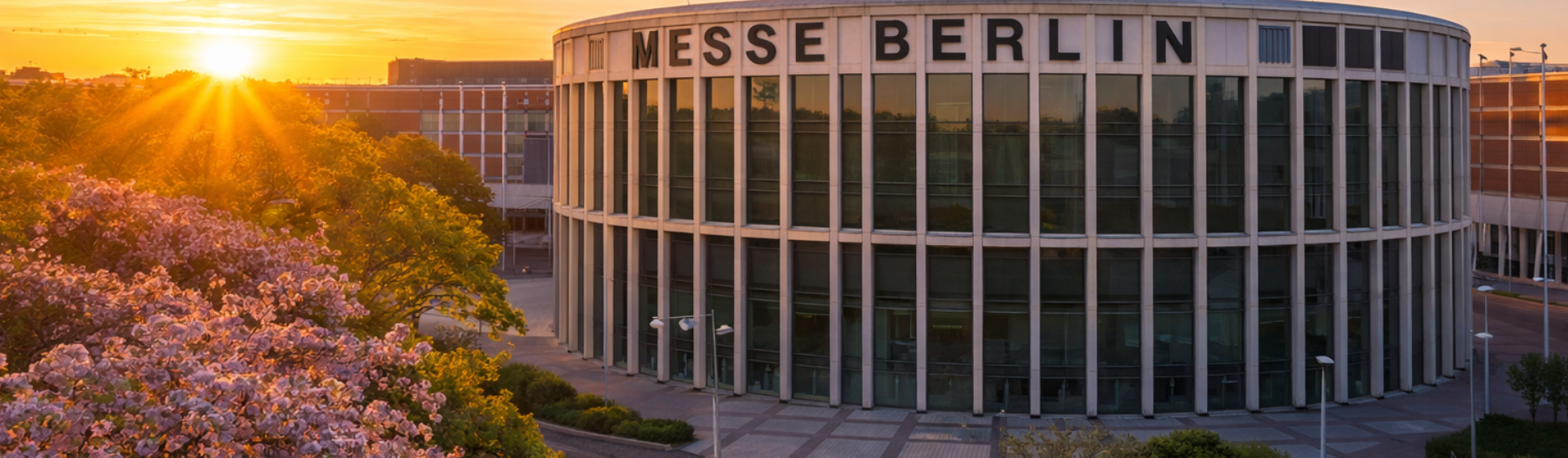 Messe in Berlin an einem Frühlingsmorgen
