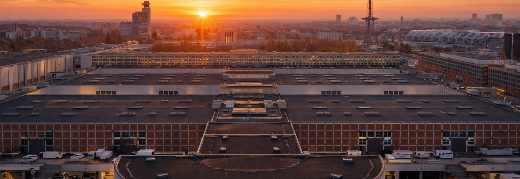 Messe in Berlin an einem Morgen im Frühling