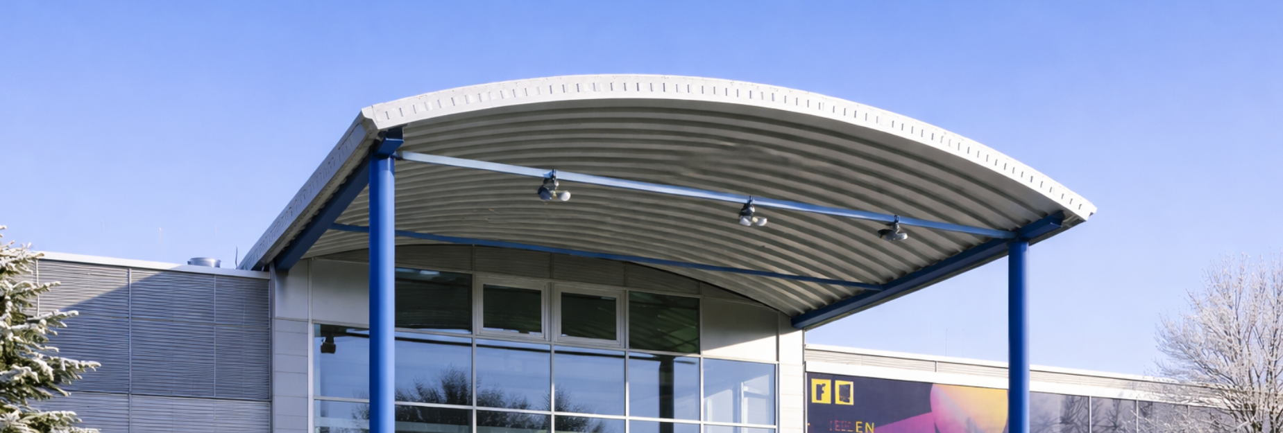 Messe in Cottbus an einem Wintertag