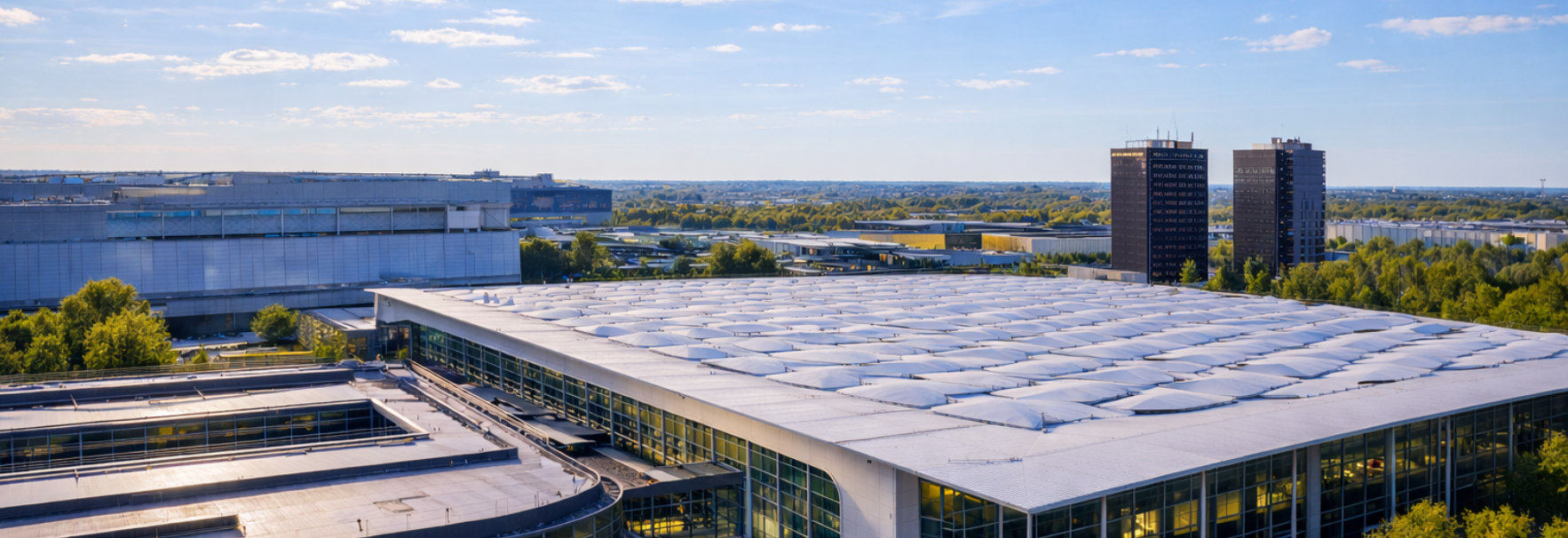 Messe in Düsseldorf an einem Frühlingstag Messe in Düsseldorf an einem Frühlingstag