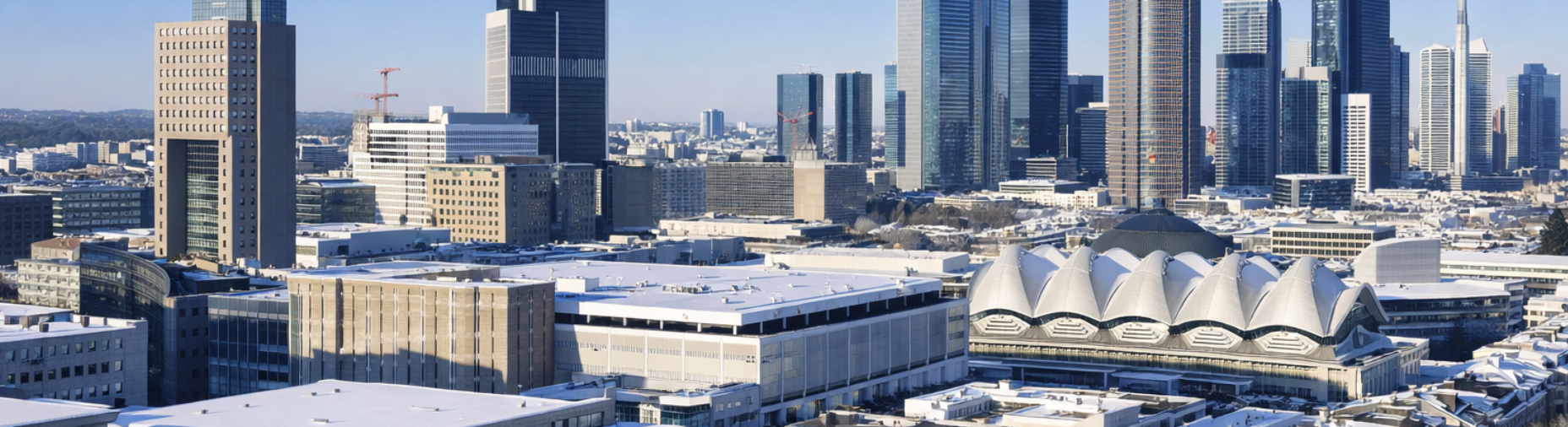 Messe in Frankfurt am Main an einem Wintertag