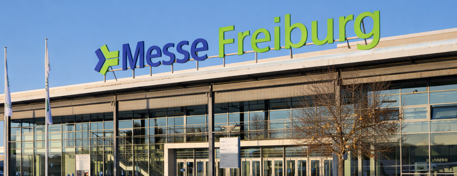 Messe in Freiburg an einem Wintertag