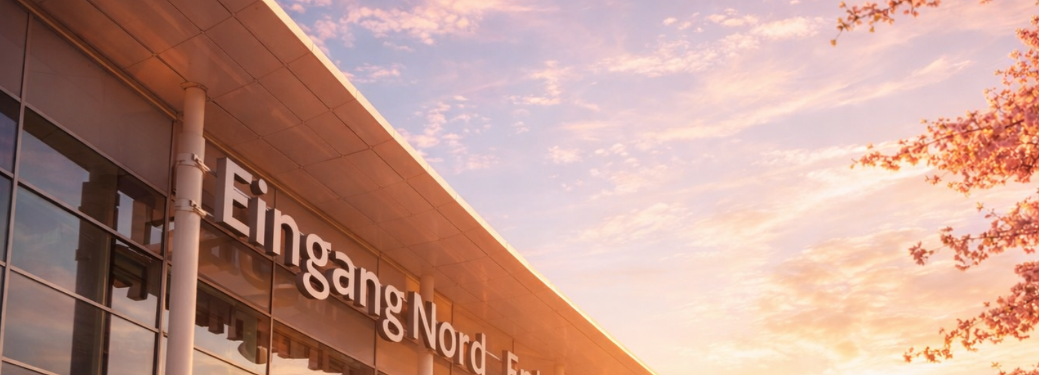 Messe in Köln bei Sonnenuntergang Messe in Köln bei Sonnenuntergang