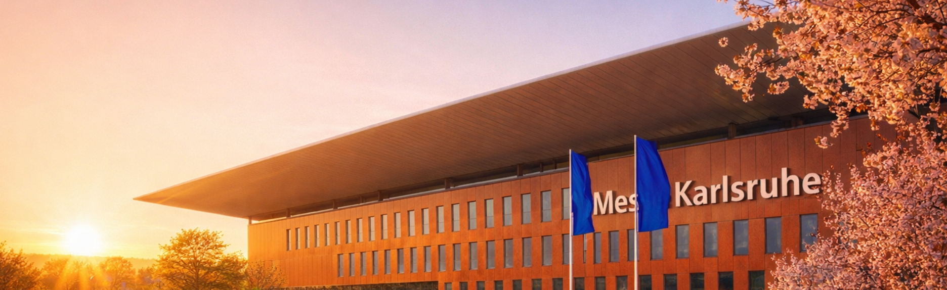 Messe in Karlsruhe an einem Frühlingstag