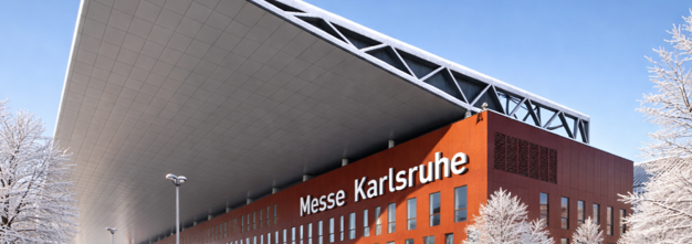 Messe in Karlsruhe an einem Wintertag