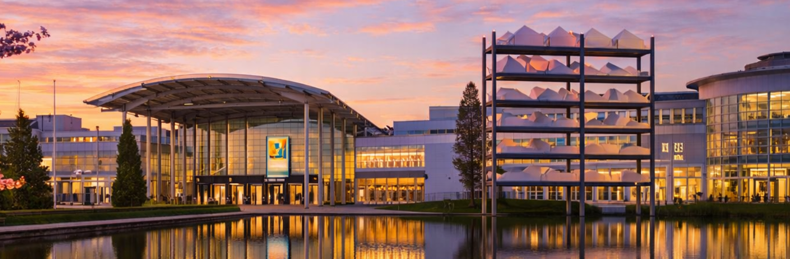 Messe in München an einem Frühlingsabend