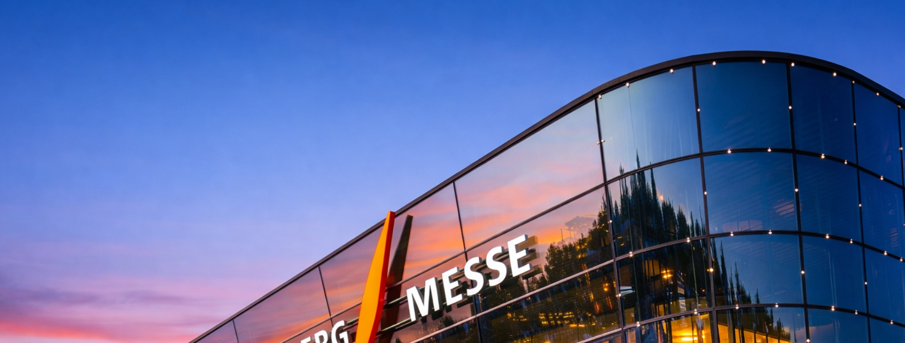 Messe in Nürnberg an einem Frühlingsabend