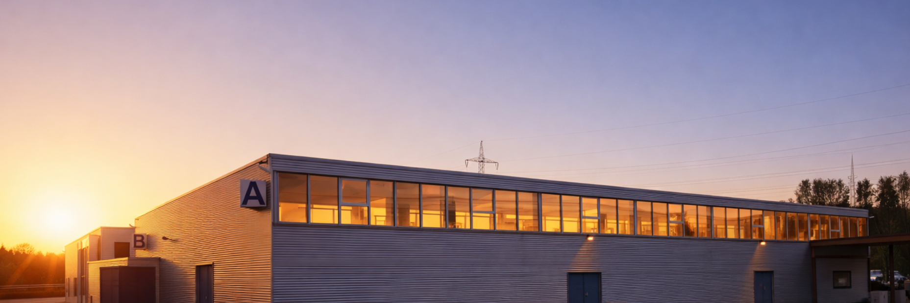 Messegelände Villingen-Schwenningen an einem Frühlingsabend