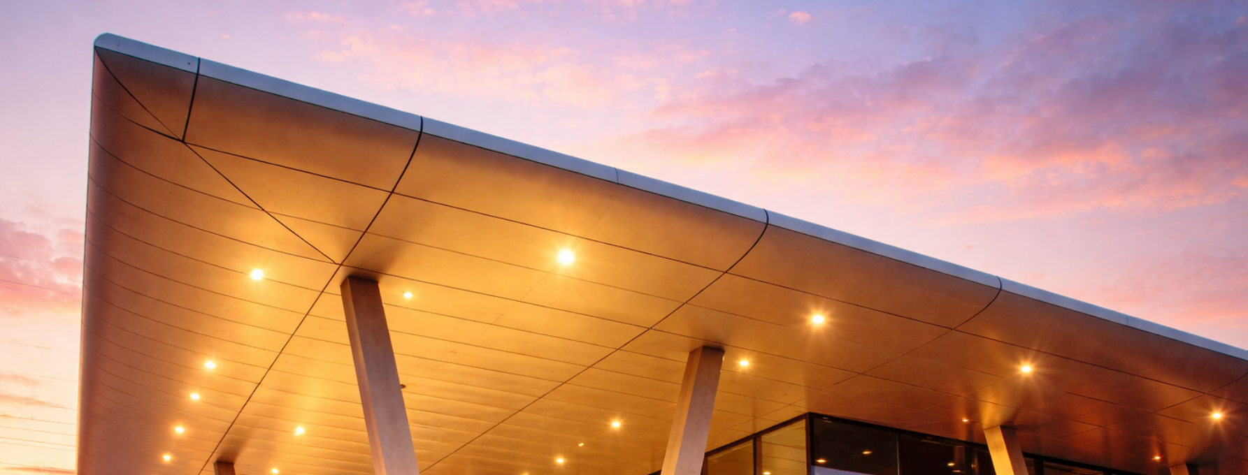 Messe in Offenburg bei Sonnenaufgang