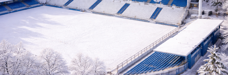 Stadion in Darmstadt im Winter
