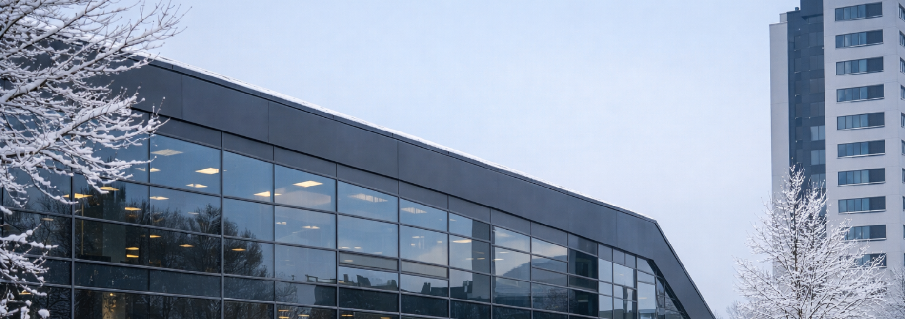 World Conference Center Bonn (WCCB) an einem Wintertag